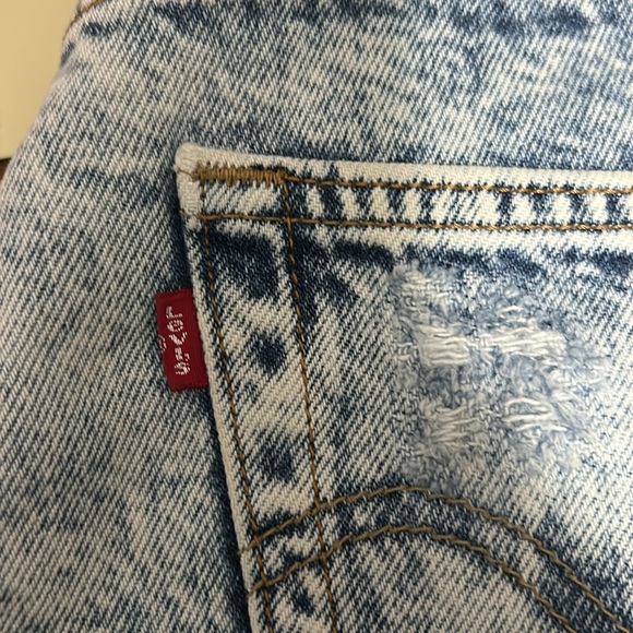 Levi's vintage 505 Regular fit American flag cut off Jean denim shorts size 31” - Picture 10 of 11